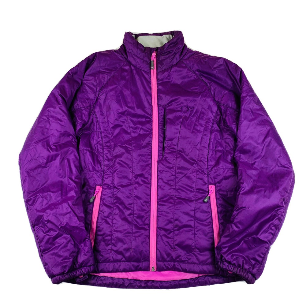 Outdoor Research Purple Quilted Puffer Jacket Womens Small Full Zip Coat